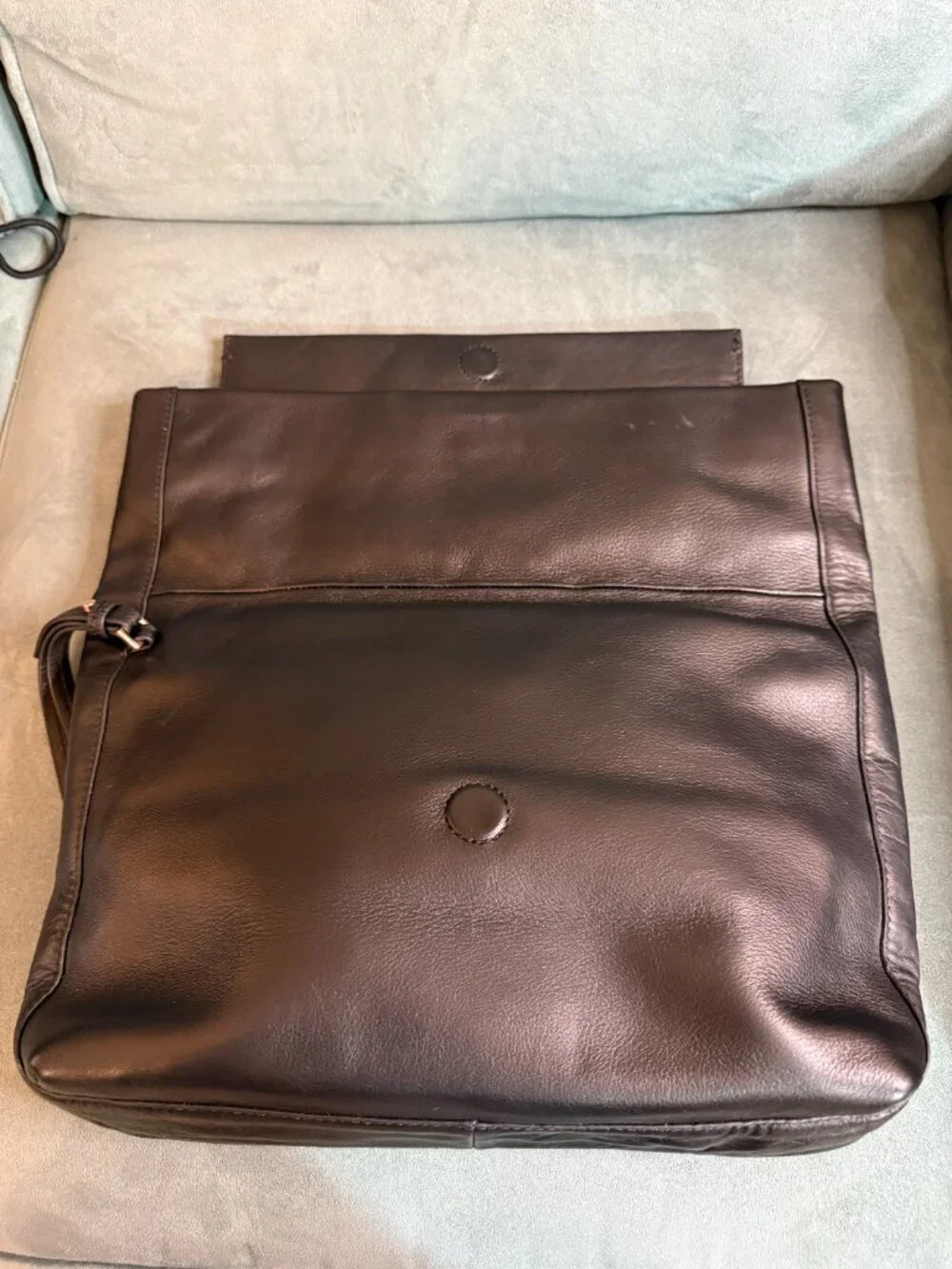 Calvin Klein Black Leather Oversized Envelope Clutch Flap Bag - Like New